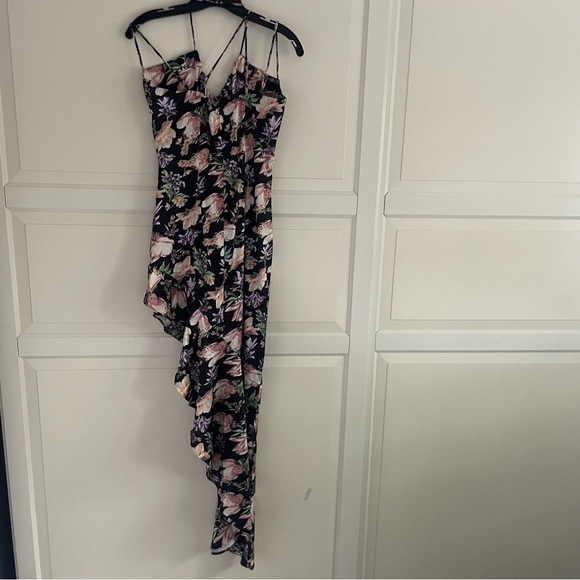 New! Nookie Simone Floral Print Frill Asymmetrical Maxi Dress 37677 - Picture 10 of 12